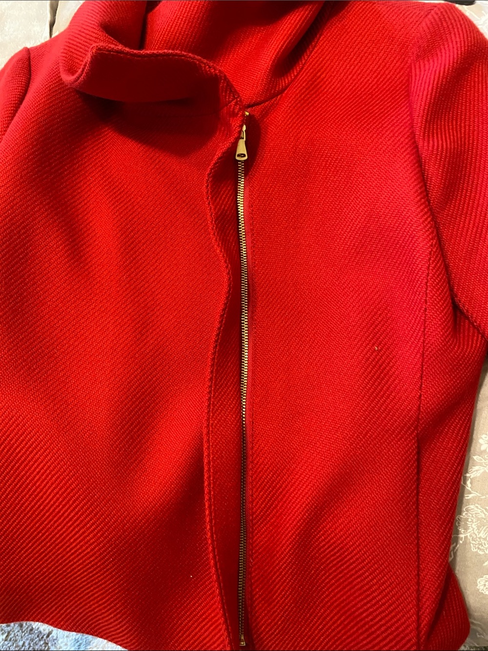 Talbots Red Cropped Blazer Jacket with Sculpted Collar - Picture 6 of 7